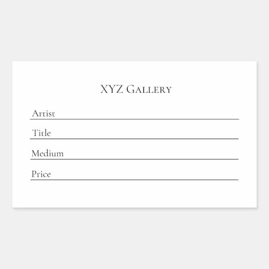 Sticker Étiquette de l'exposition de la Galerie d' (Devant)