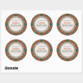 Sticker étiquette de livre cadeau Orange Green Fre (Feuille)