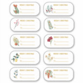 Sticker Étiquette de Noël Floral & Gold 10 pc (Devant)
