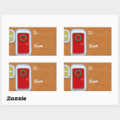 Sticker Étiquette de Noël Maison de pain d'épice (Feuille)