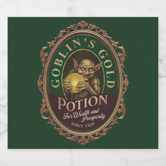 Sticker Étiquette de potion d'or de Goblin (Étiquettes simples)