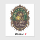 Sticker Étiquette de potion d'or de Goblin (Feuille)