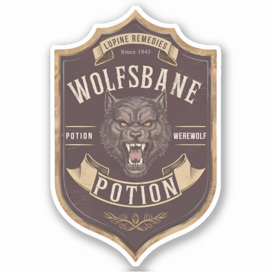 Sticker Étiquette de potion Wolfsbane (Devant)