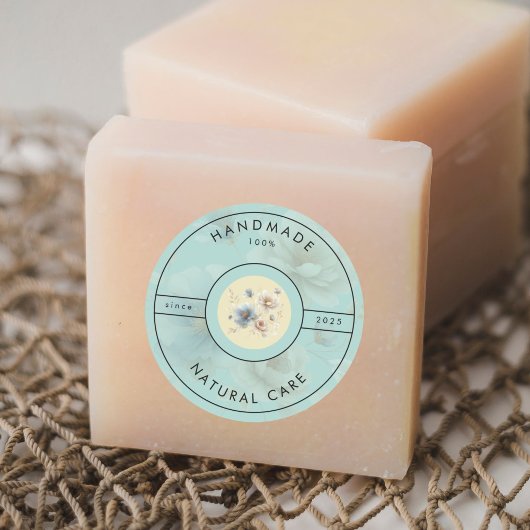 Sticker Étiquette de produit artisanal floral