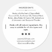 Sticker Étiquette de produit pour barres de savon  (Devant)