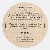 Sticker Étiquette de produit pour barres de savon  (Devant)
