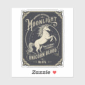 Sticker Étiquette de sang Unicorn clair de lune (Feuille)