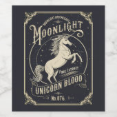 Sticker Étiquette de sang Unicorn clair de lune (Étiquettes simples)