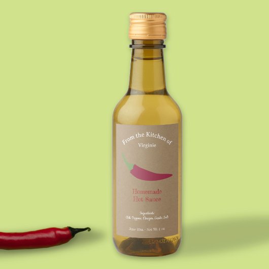 Sticker Étiquette de sauce chaude Kraft - Poivre c