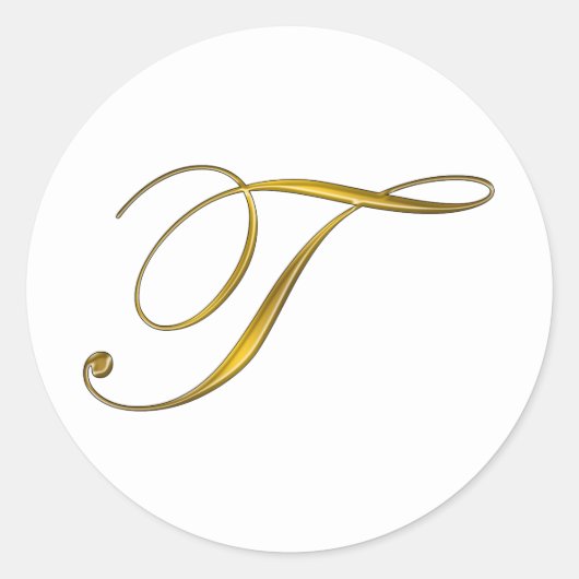 Sticker Étiquette de sceau d'enveloppe T Monogramm (Devant)