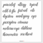 Sticker Étiquette de script de l'organisation du c (Feuille)