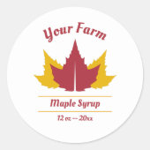 Sticker Étiquette de sirop d'érable modifiable (Devant)