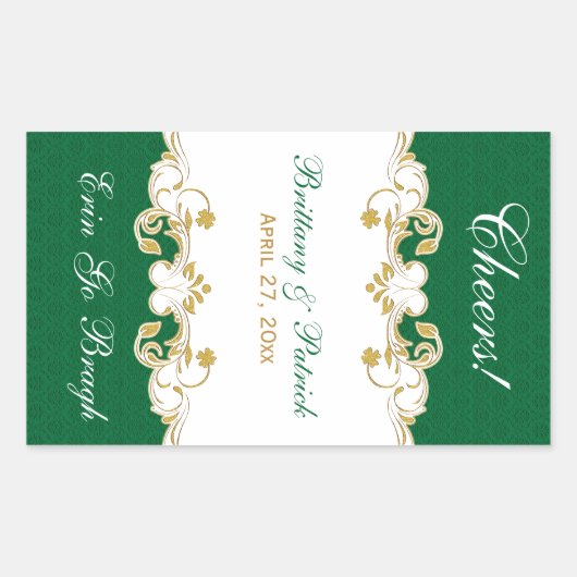 Sticker Étiquette de vin blanc or vert (Devant)