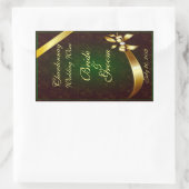 Sticker Étiquette de vin Mariage en dentelle verte (Sac)