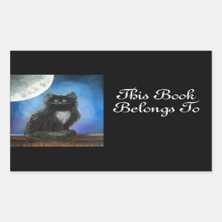 Sticker Étiquette du livre de chat noir