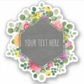 Sticker Étiquette géométrique floral Boho (Devant)