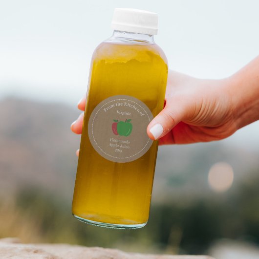 Sticker Étiquette Kraft & Rustic Apple Juice