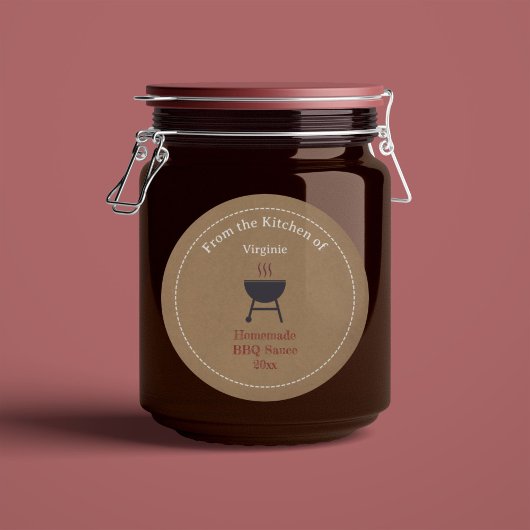 Sticker Étiquette Kraft & Rustic Barbecue Sauce