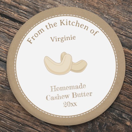 Sticker Étiquette Kraft & Rustic Cashew