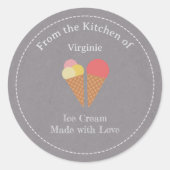 Sticker Étiquette Kraft & Rustic Ice Cream (Devant)