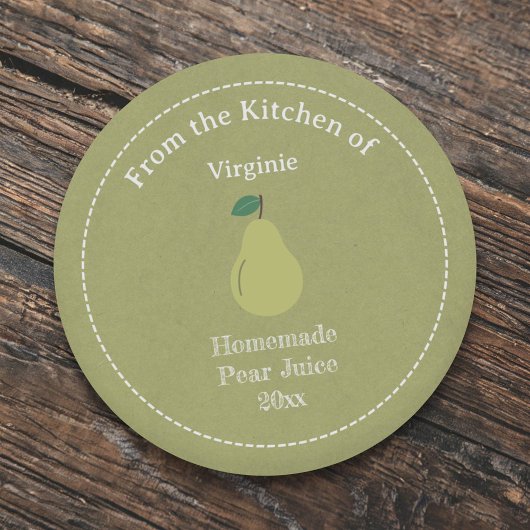 Sticker Étiquette Kraft & Rustic Pear Juice