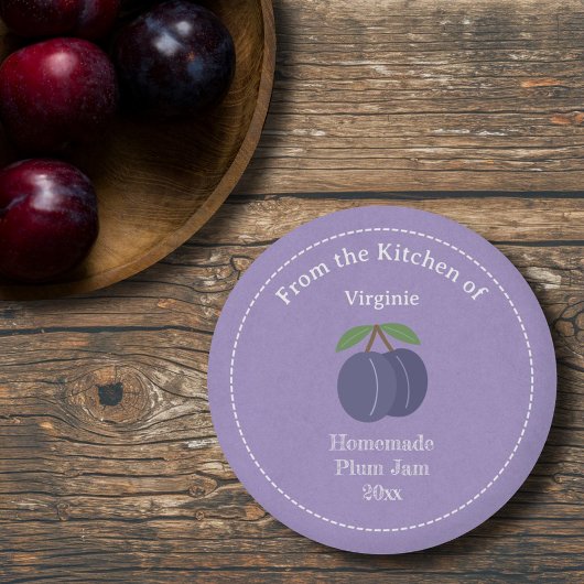 Sticker Étiquette Kraft & Rustic Plum