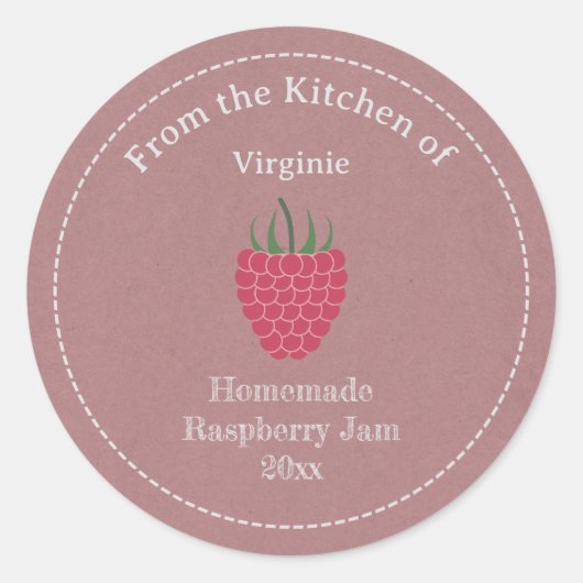 Sticker Étiquette Kraft & Rustic Raspberry (Devant)