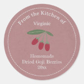 Sticker Étiquette Kraft & Rustic séché Goji Berrie (Devant)