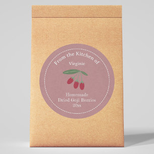 Sticker Étiquette Kraft & Rustic séché Goji Berrie