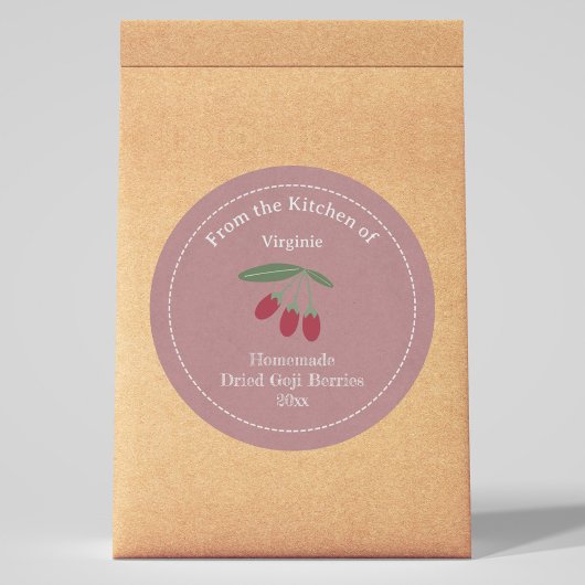Sticker Étiquette Kraft & Rustic séché Goji Berrie
