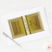 Sticker Étiquette Mariage en or foncé (Enveloppe)