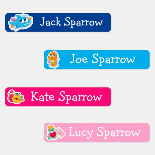 Sticker Étiquette mignon caricature animal garçon (Groupe)