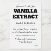 Sticker Étiquette moderne extrait de vanille ASOv1 (Étiquettes simples)