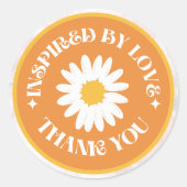 Sticker Étiquette moderne orange et blanc (Devant)