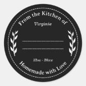 Sticker Étiquette noir fait maison avec amour (Devant)