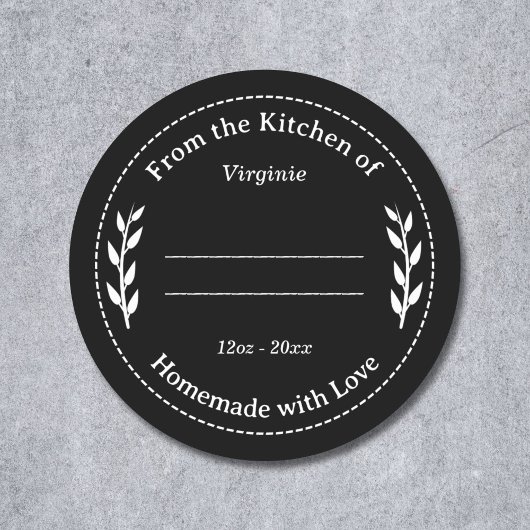 Sticker Étiquette noir fait maison avec amour