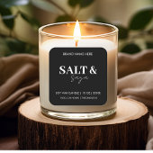 Sticker Étiquette Personnalisé À Bougie Noir Et Bl