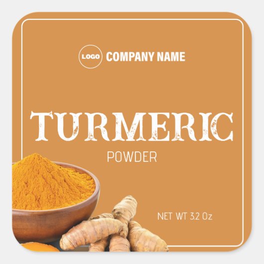 Sticker Étiquette personnalisé aux épices de Turme (Devant)