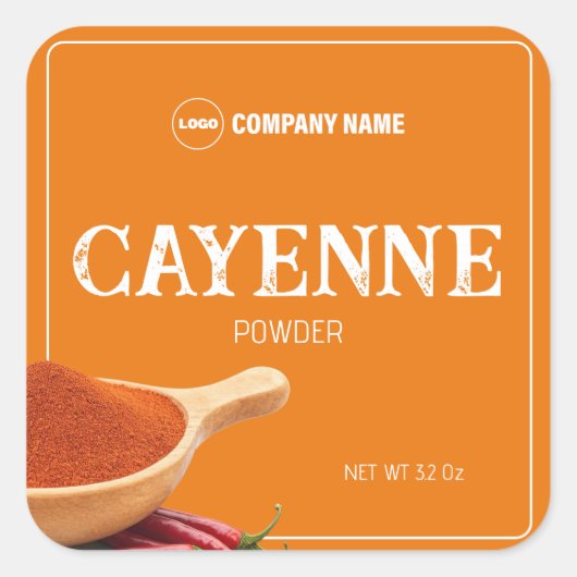 Sticker Étiquette Personnalisé Cayenne Spice (Devant)