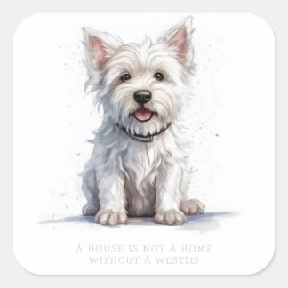 Sticker Étiquette personnalisé Westie Cheeky Cute
