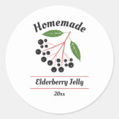 Sticker Étiquette pour la gelée d'Elderberry modif (Devant)