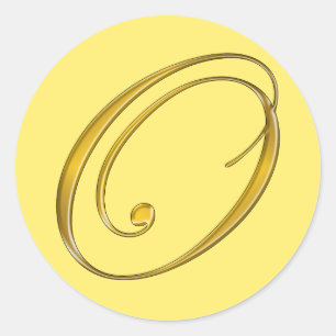 Sticker Étiquette pour sceau or Monogramme O