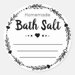 Sticker Étiquette Pour Sel De Bain Maison