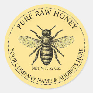 Sticker Étiquette Pure Raw Honey Round