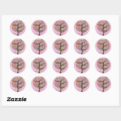 Sticker Étiquette Rainbow Retro Tree (Feuille)