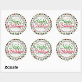Sticker étiquette Red Star Ribbon Happy Holidays (Feuille)