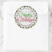 Sticker étiquette Red Star Ribbon Happy Holidays (Sac)