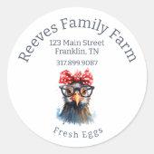 Sticker Étiquette rond de poulet carton d'oeuf amu (Devant)