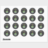 Sticker Étiquette rond Kitty Cuisine Halloween heu (Feuille)