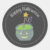 Sticker Étiquette rond Kitty Cuisine Halloween heu (Devant)